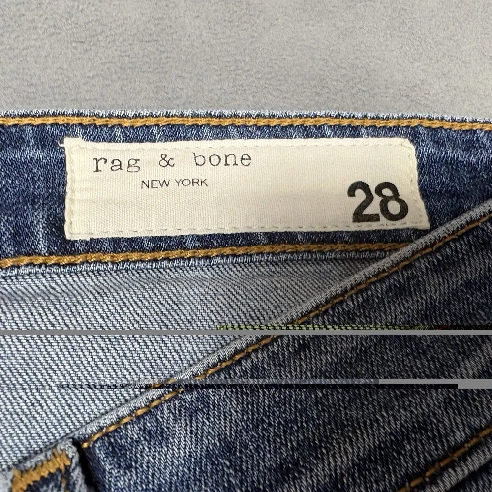 Rag & Bone Dre Low Rise Slim Boyfriend Jeans Size 28 Raw Hem Blue - Picture 4 of 9